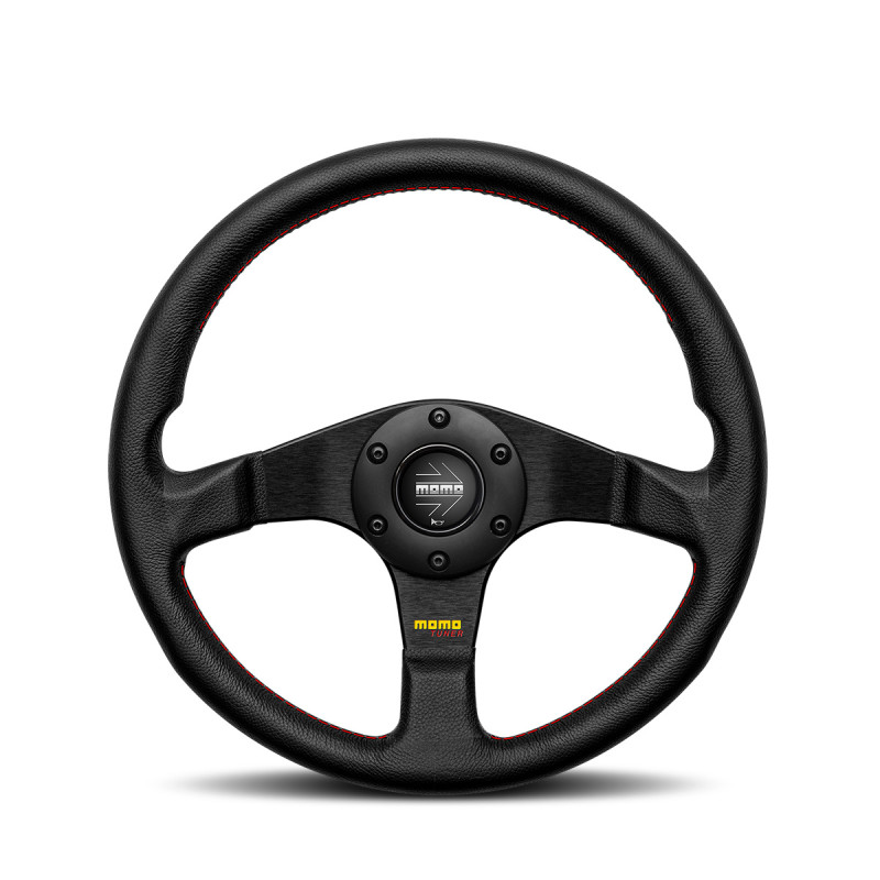 Amazon.com: MOMO Tuner Steering Wheel | 350mm Black Leather